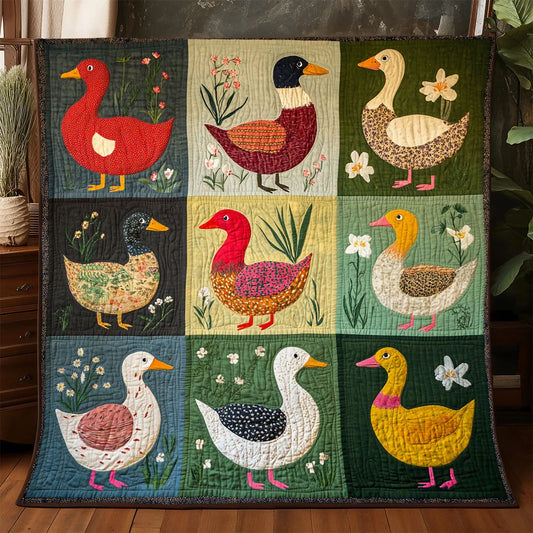 Colorful Duck Quilt Blanket