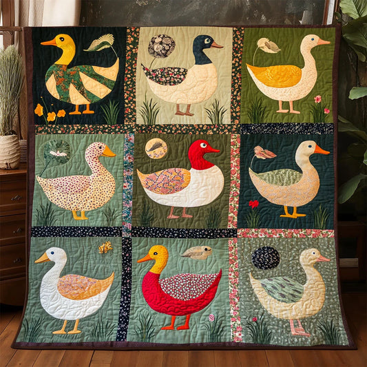 Colorful Duck Quilt Blanket