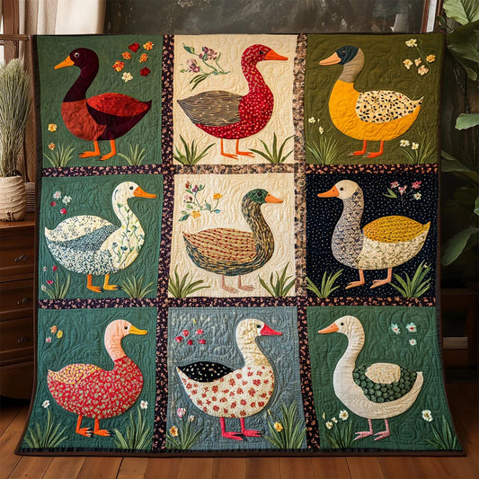 Colorful Duck Quilt Blanket