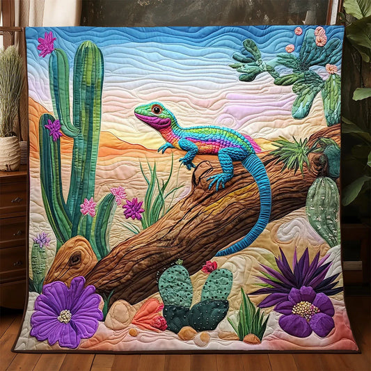 Colorful Lizard Quilt Blanket