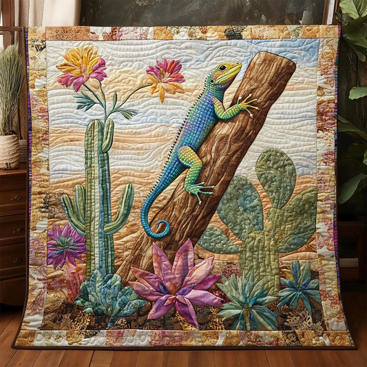 Colorful Lizard Quilt Blanket