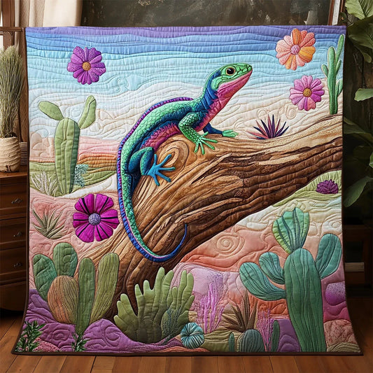 Colorful Lizard Quilt Blanket