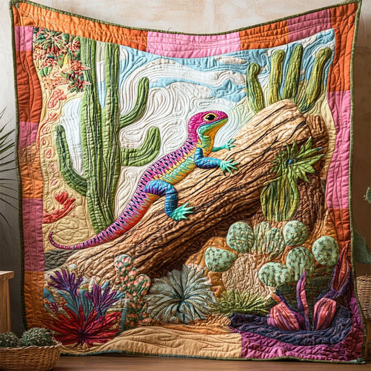 Colorful Lizard Quilt Blanket