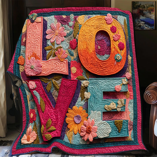 Colorful Love Quilt Blanket