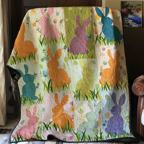 Colorful Rabbit Garden Quilt Blanket