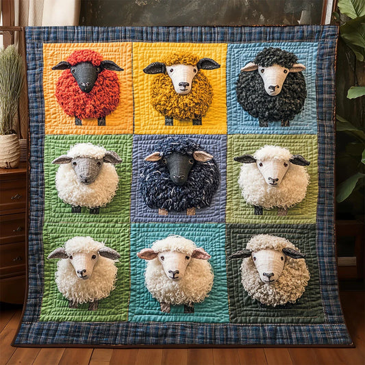 Colorful Sheep Quilt Blanket