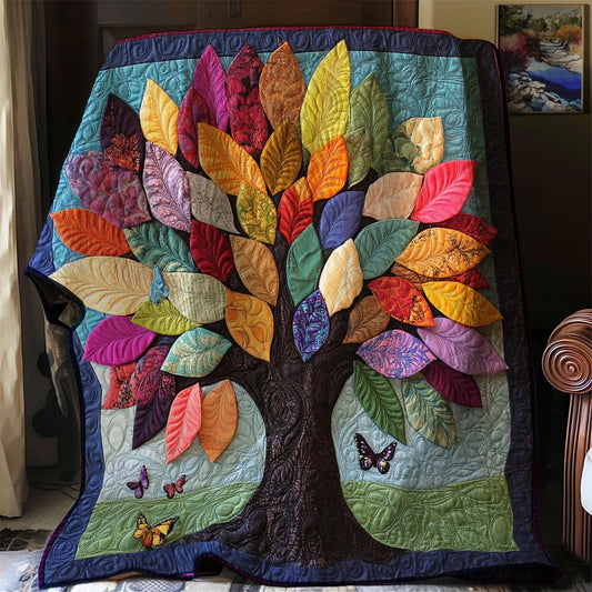 Colorful Tree Quilt Blanket