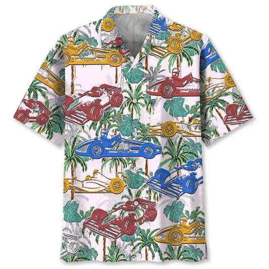 Colorful F1 Racing Hawaiian Shirt