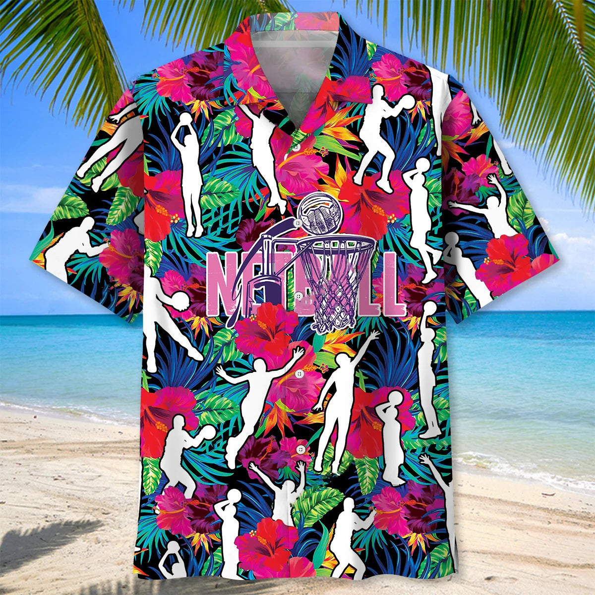 Colorful Netball Tropical Hawaiian Shirt