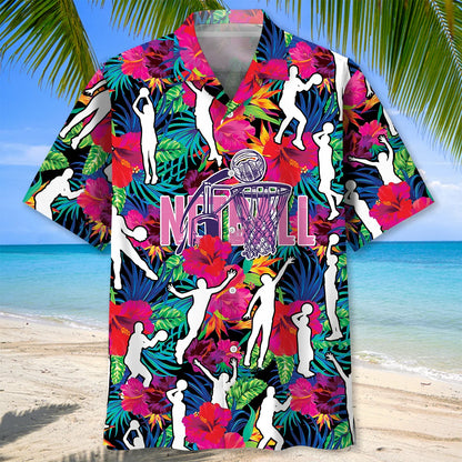 Colorful Netball Tropical Hawaiian Shirt