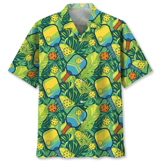 Colorful Tropical Pickleball Hawaiian Shirt
