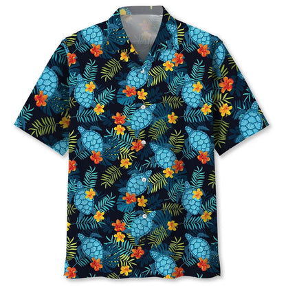 Colorful Turtle Tropical Hawaiian Shirt