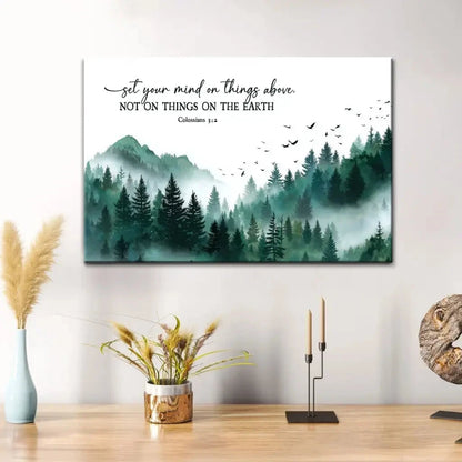 colossians 3 2 set your mind on things above wall art canvas (Landscape) (view 3)