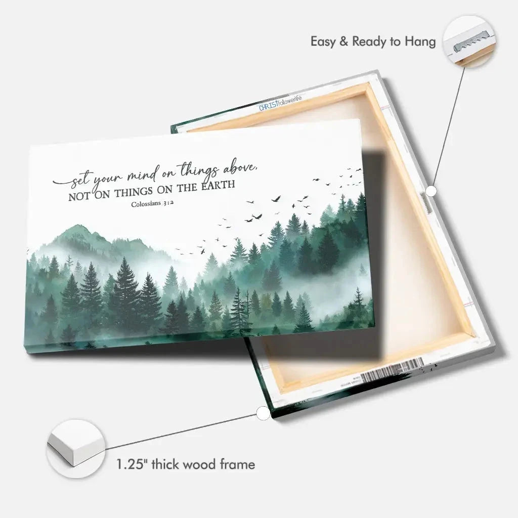 colossians 3 2 set your mind on things above wall art canvas (Landscape) (view 4)