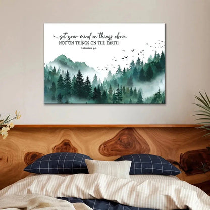 colossians 3 2 set your mind on things above wall art canvas (Landscape) (view 6)
