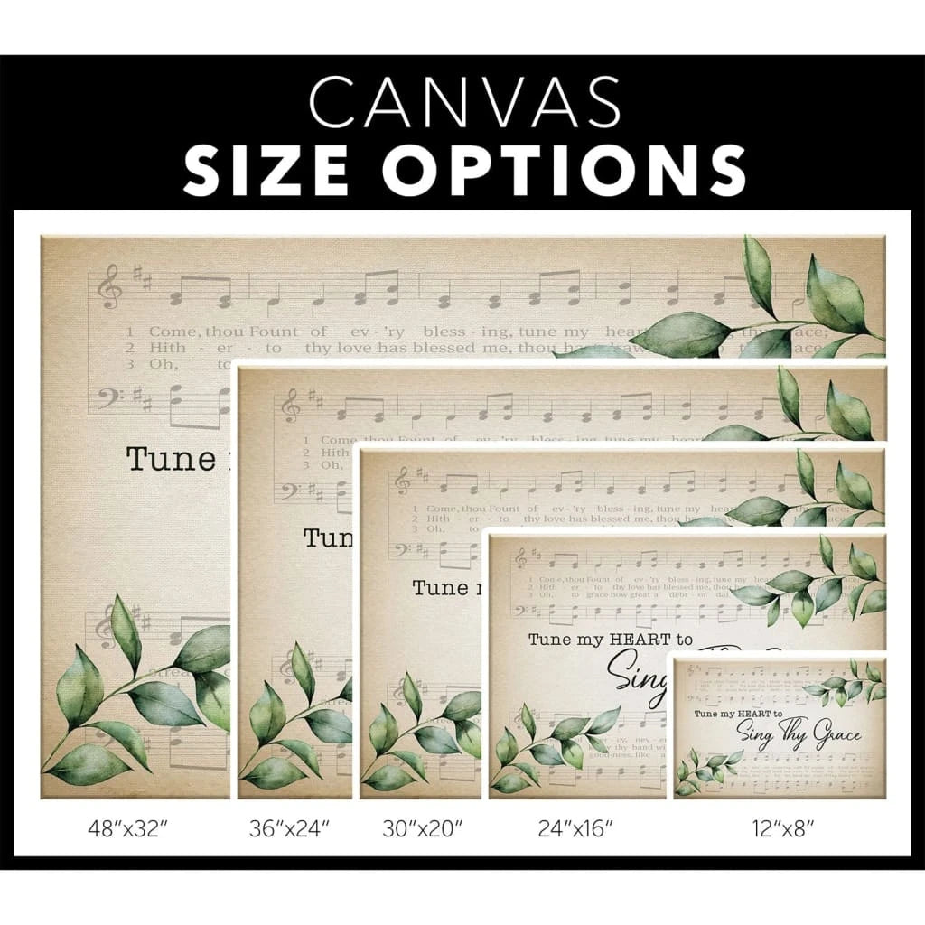 tune my heart to sing thy grace wall art canvas (Landscape) (view 2)