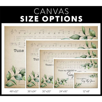 tune my heart to sing thy grace wall art canvas (Landscape) (view 2)
