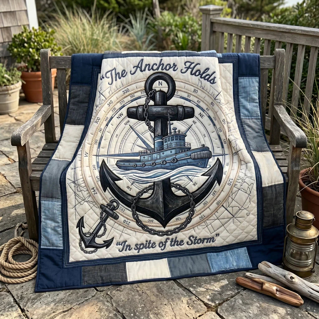 Compass Anchor Quilt Blanket