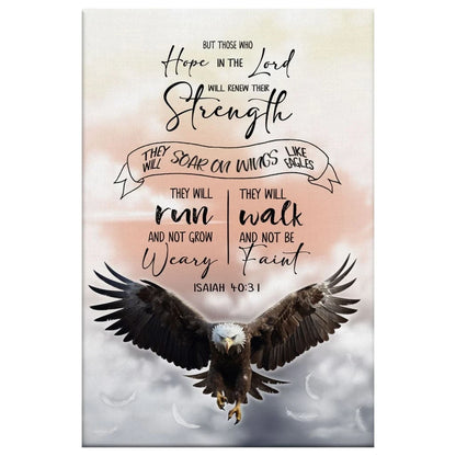 isaiah 40 31 renew their strength eagle wall art canvas (view 4)