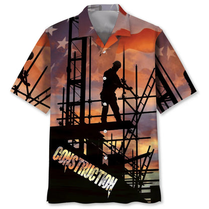 Construction Worker 4th of July Proud Hawaiian Shirt