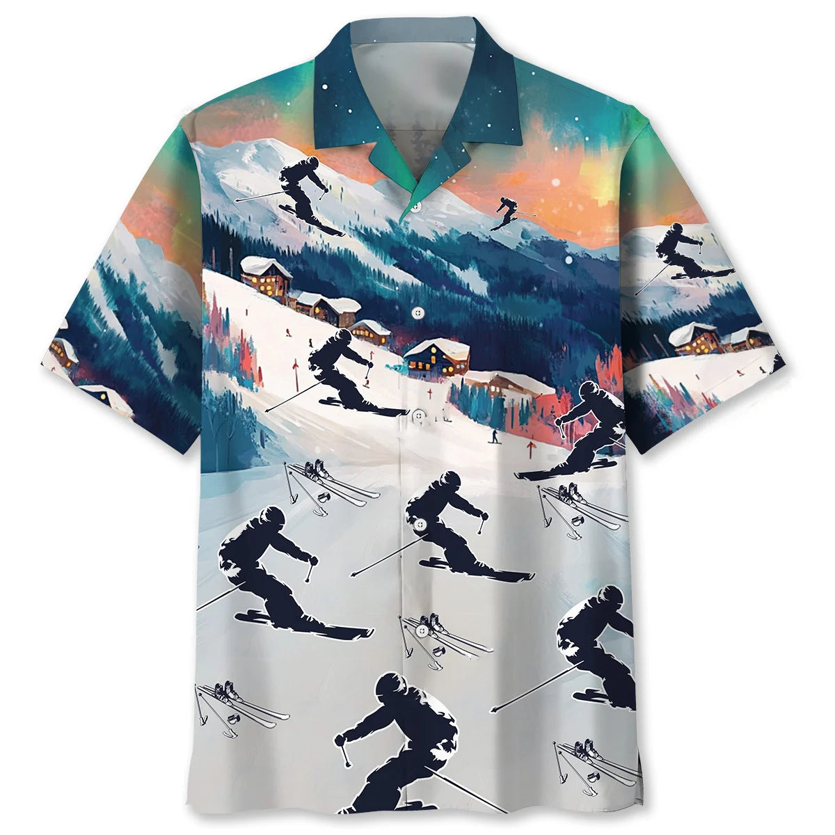 Cool Skiing Hawaiian Shirt