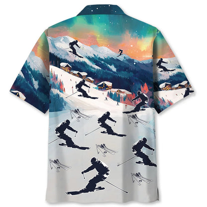 Cool Skiing Hawaiian Shirt