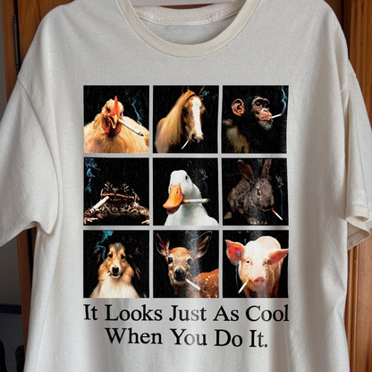 Funny Animals Smoking Shirt – It Looks Just As Cool When You Do It (view 2)