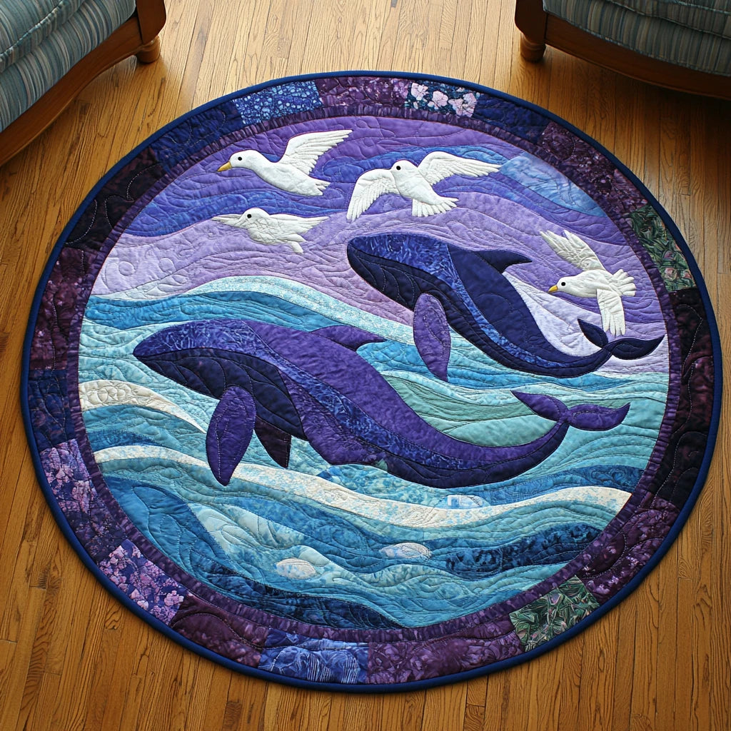 Coral Reef Harmony Quilted Round Mat
