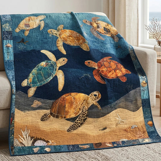 Coral Reefscape Quilt Blanket - Quilted Blanket by OtterMia