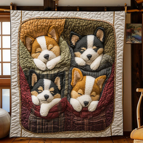 Corgi Bundle Quilt Blanket