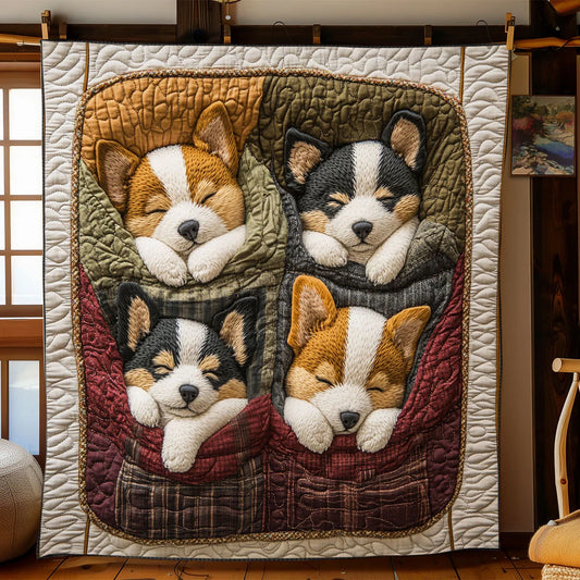 Corgi Bundle Quilt Blanket