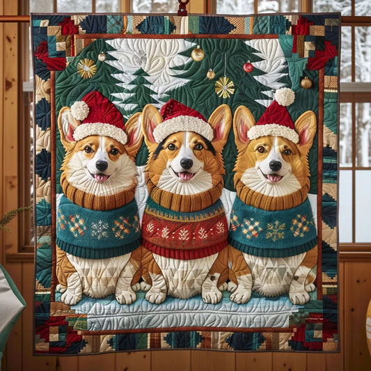 Corgi Cheer Quilt Blanket