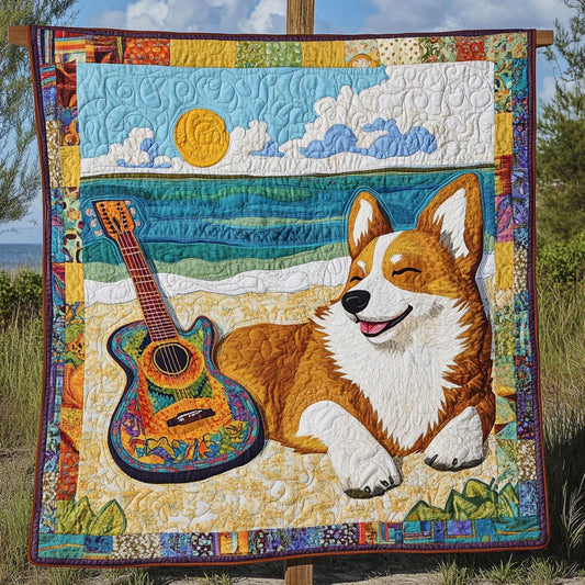 Corgi Chill Day Quilt Blanket