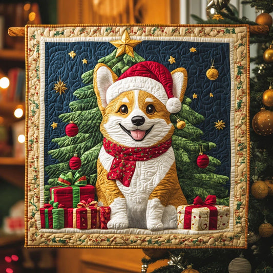 Corgi Christmas Charm Quilt Blanket