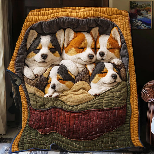 Corgi Corner Quilt Blanket