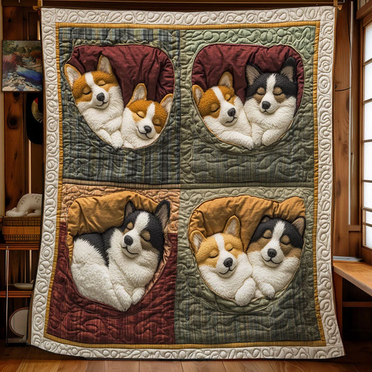 Corgi Dream Quilt Blanket