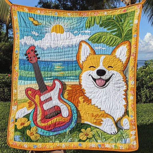 Corgi Happy Tune Quilt Blanket
