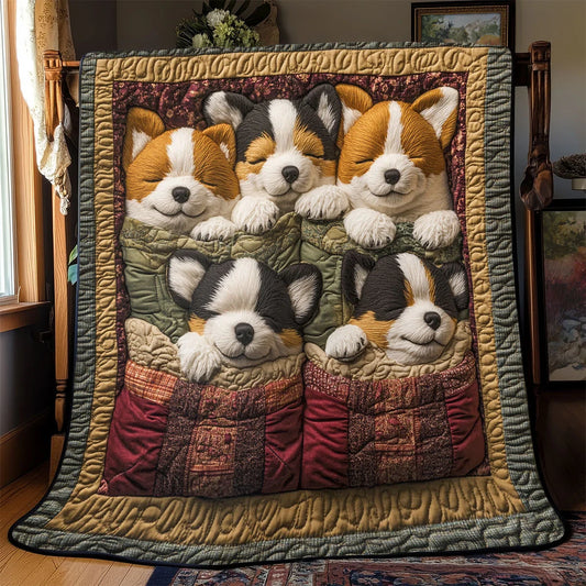 Corgi Patch Quilt Blanket