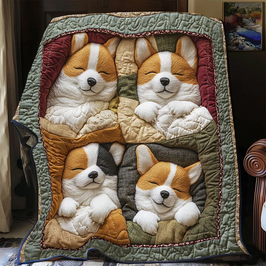 Corgi Snuggle Quilt Blanket