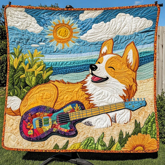 Corgi Sunshine Quilt Blanket