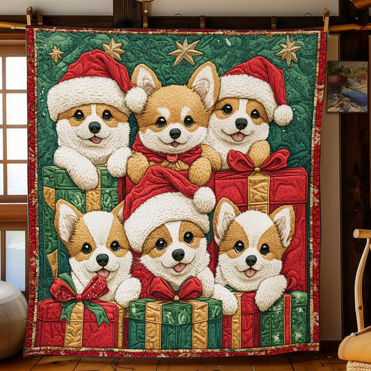Corgis Christmas Quilt Blanket