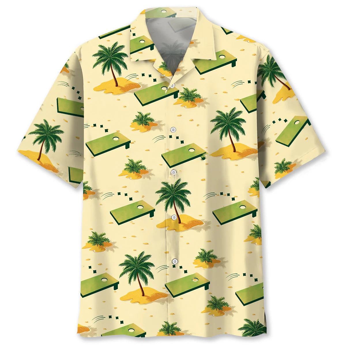 Cornhole Beach Palm Tree Hawaiian Shirt