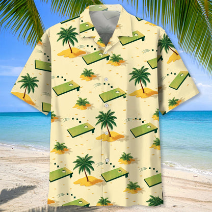 Cornhole Beach Palm Tree Hawaiian Shirt