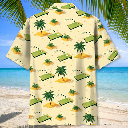 Cornhole Beach Palm Tree Hawaiian Shirt
