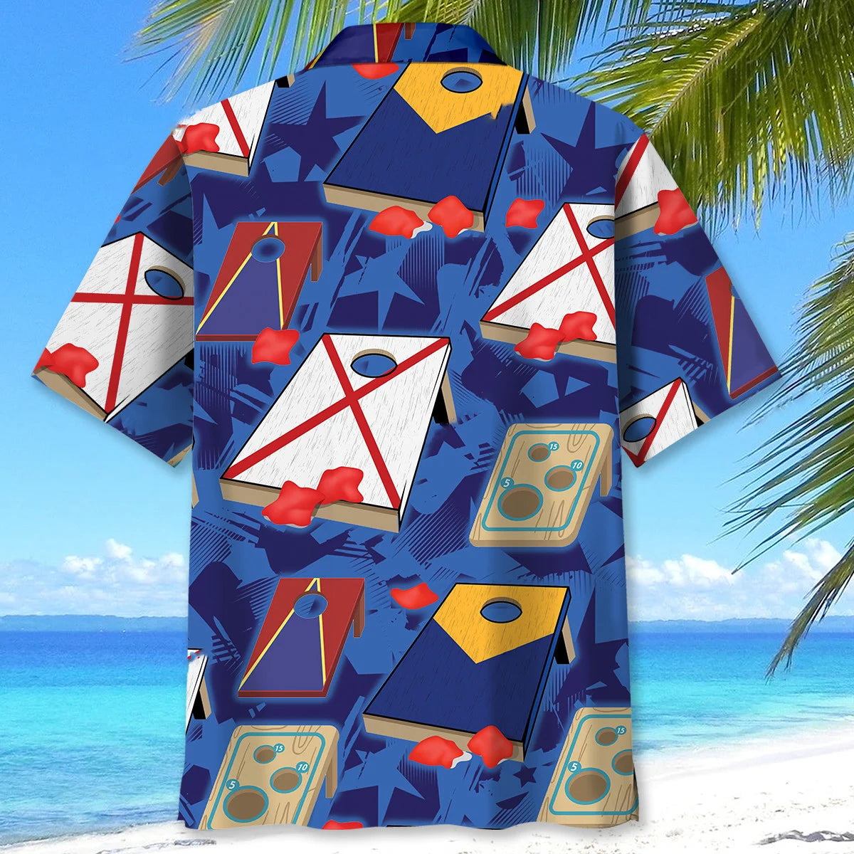 Cornhole Blue Usa Hawaiian Shirt