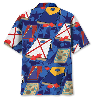 Cornhole Blue Usa Hawaiian Shirt