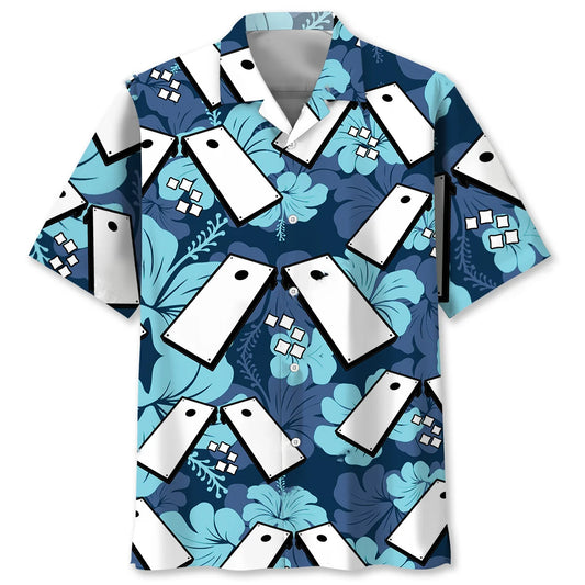 Cornhole Hibiscus Hawaiian Shirt