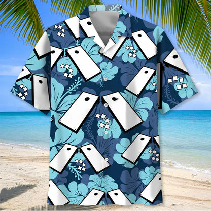 Cornhole Hibiscus Hawaiian Shirt