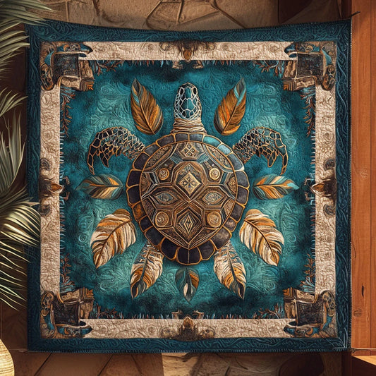 Cosmic Turtle Quilt Blanket