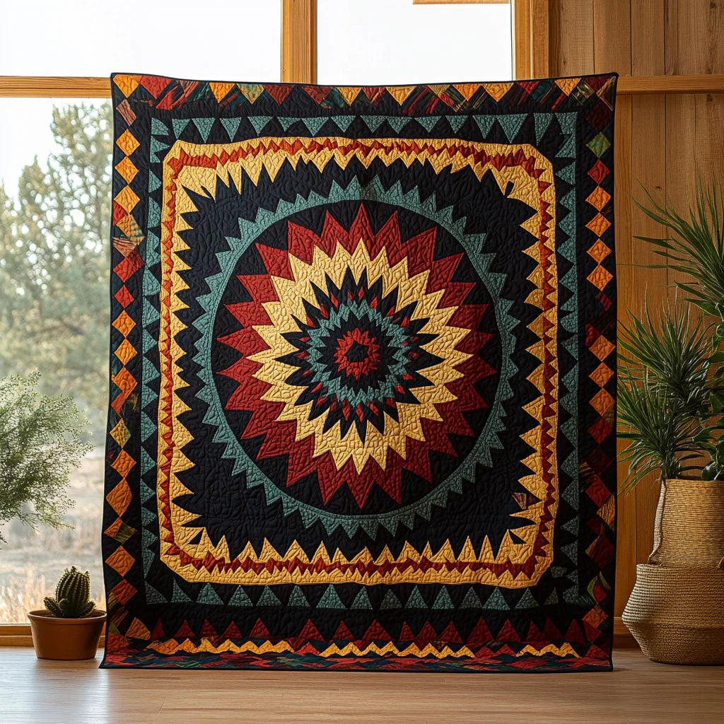 Cosmic Wheel Quilt Blanket